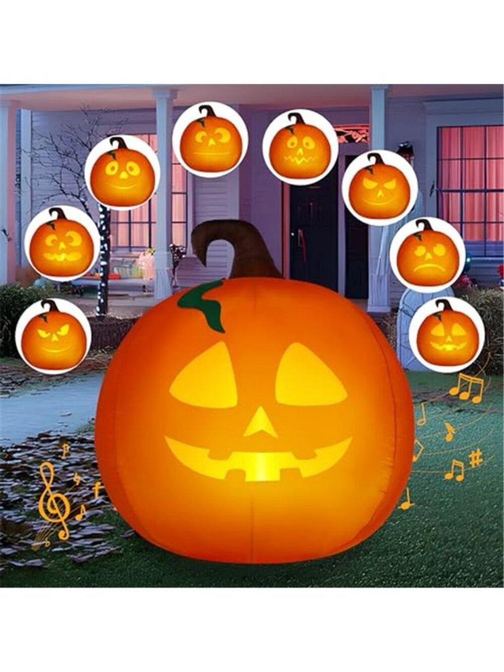 JOYIN 5 Ft Tall Halloween Inflatable Pumpkin Outdoor Decoration, Blow Up